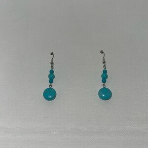 Hand Crafted Blue and Silver Earrings with Elegant Design